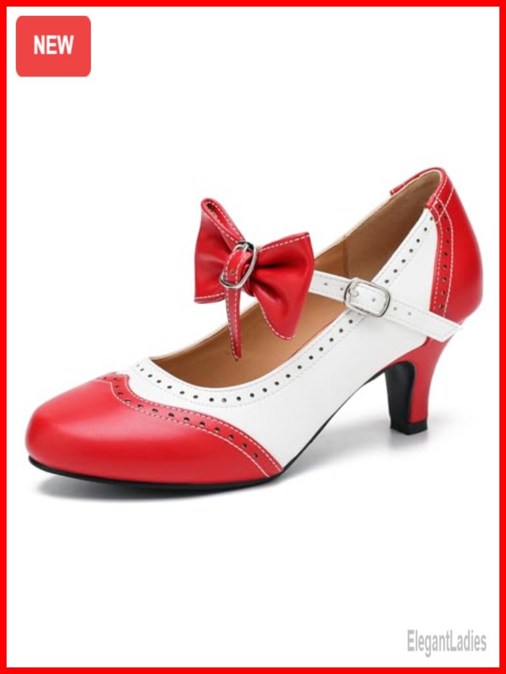 Two Tone Mary Jane Heels Kitten Heel Bow Pumps Dress Shoes